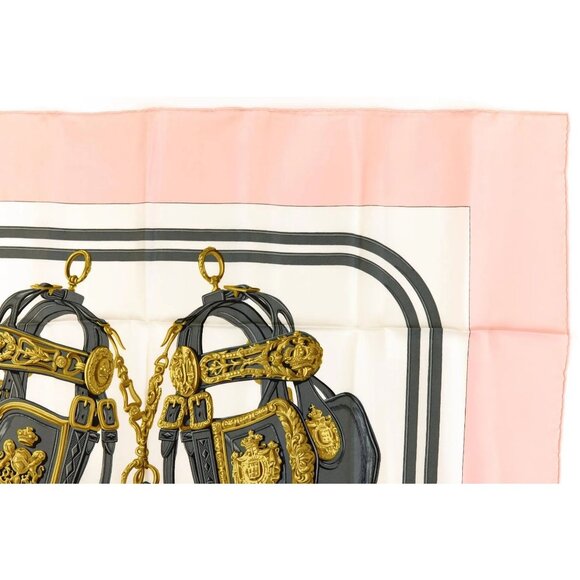 HERMES Silk Scarf Carre 90 Brides de GALA by Hugo Grygkar Pink White - Picture 4 of 7